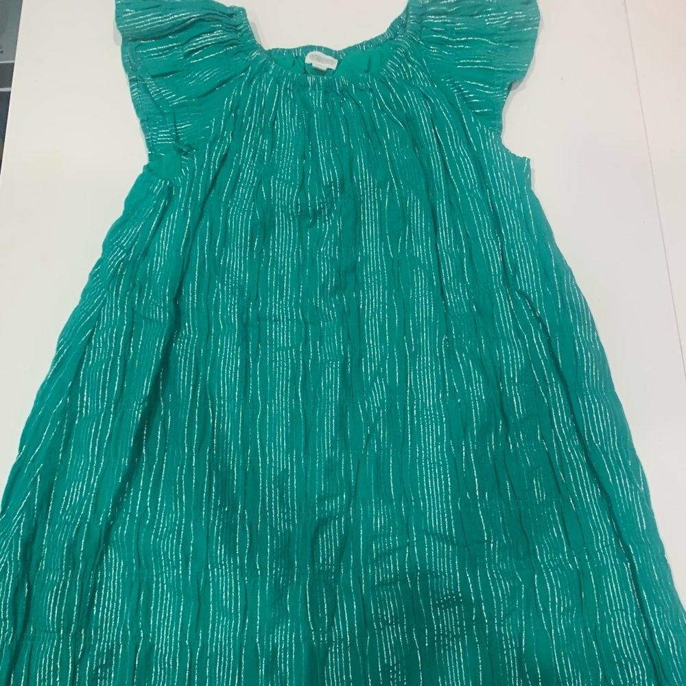 Gymboree L 10-12 girls Elegant Green Kids Dress silver green